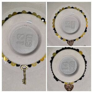 Gold Lock and key bracelet sets